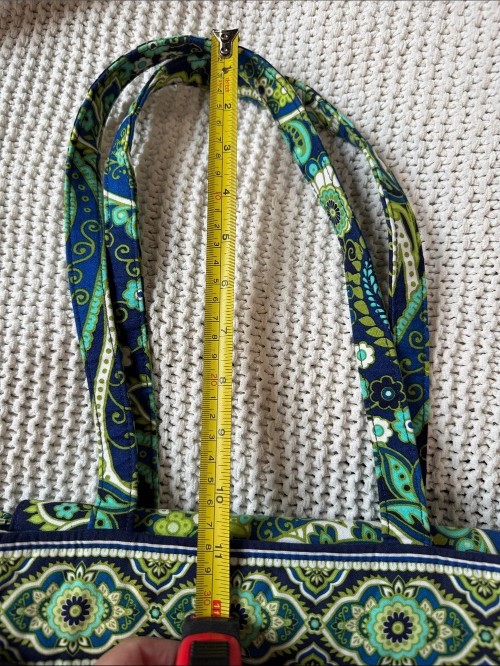 Vera Bradley Navy, Green & Teal Quilted Laptop Tote